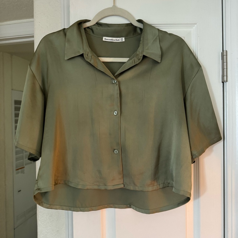 Abercrombie & Fitch Sage Green Button-Down Shirt